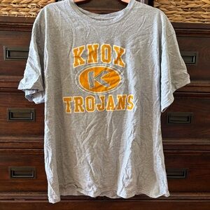 Gray Knox Trojans T-Shirt short sleeve graphic tee in size XL
